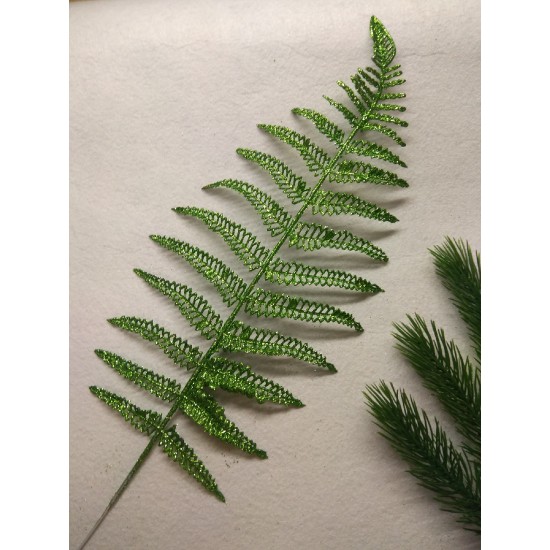 Ветки с глиттером 45*15 см, зеленый, цена за 1 шт